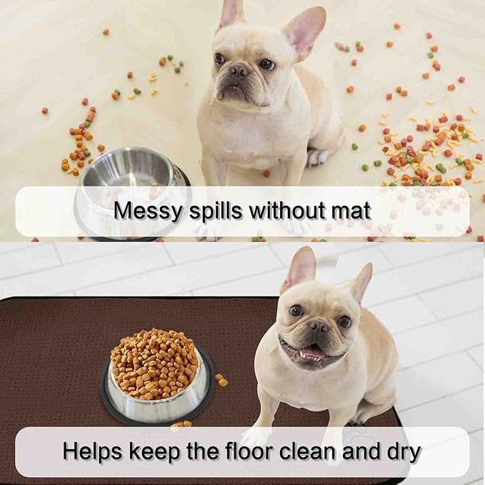 SINLAND Microfiber Extra-Large Pet Food Mat Dish Drying Mat Dog Feeding Mats - Image 5