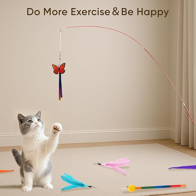 Cat Toys for Indoor Cats, 13 Packs Interactive Cat Wand Toy Set - Image 7