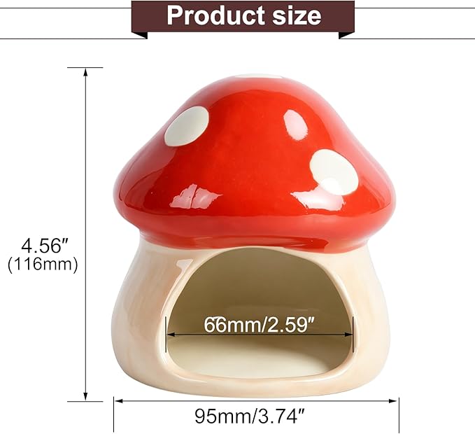 Cute Aquarium Mushroom House Betta Fish Tank Accessory Decor Mini Ceramic Fish - Image 3