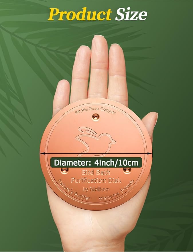 Mellbree 2-Pack Bird Bath Copper Disk, 0.6mm Reinforced 99.99% Pure Copper - Image 7