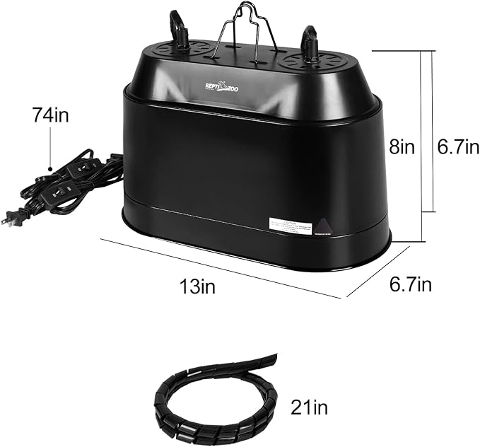 REPTI ZOO Dual Reptile Light Fixture 2 in 1 Deep Dome Lamp Fixture, - Image 4
