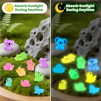 DIYDEC 184PCS Luminous Mini Resin Animals, Miniatures Figures Glow in The Dark - Image 5