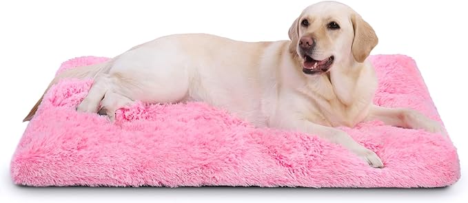 Vonabem XL Dog Bed Large Crate Pad, Washable Pink Pet Beds, Deluxe Plush Soft - Image 8