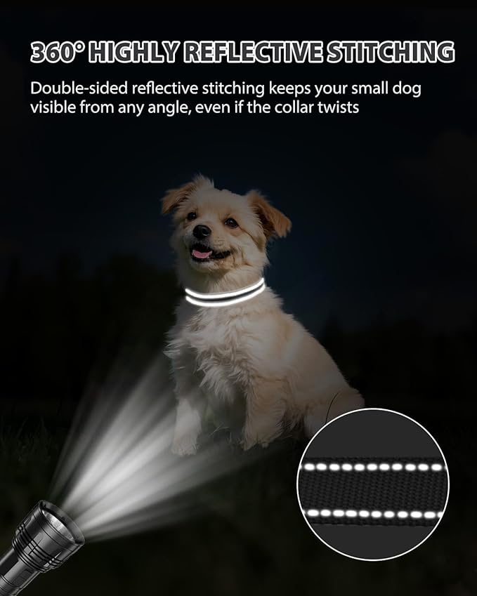 Joytale Small Dog Collar, Durable Double-Sided Reflective Nylon Collar - Image 5