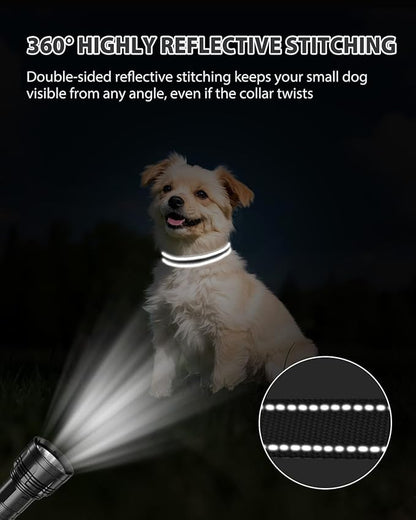 Joytale Small Dog Collar, Durable Double-Sided Reflective Nylon Collar - Image 5