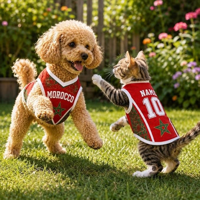 V-DECORPARKS Personalized Pet Soccer Jersey Custom Name Number Dog Cat Football - Image 3