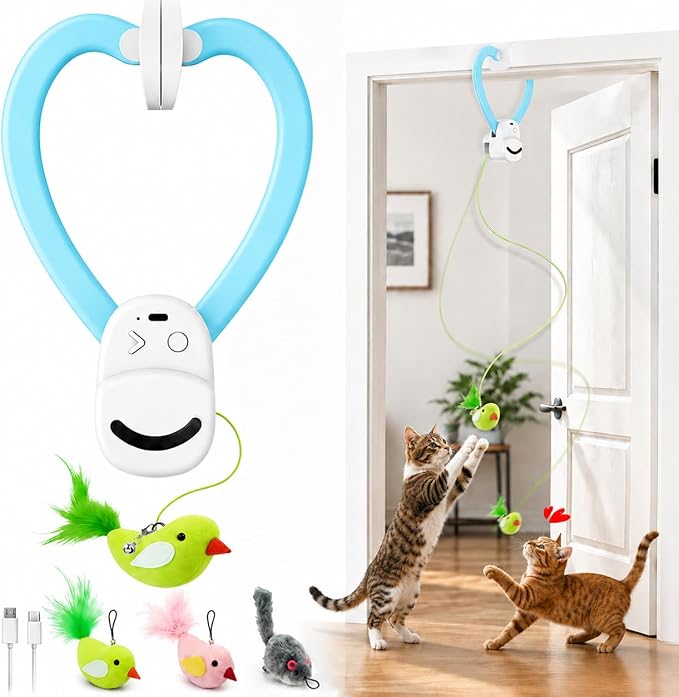 Interactive Cat Toys for Indoor Cats: Automatic Flying Bird Feather Wand Chase by Unknown