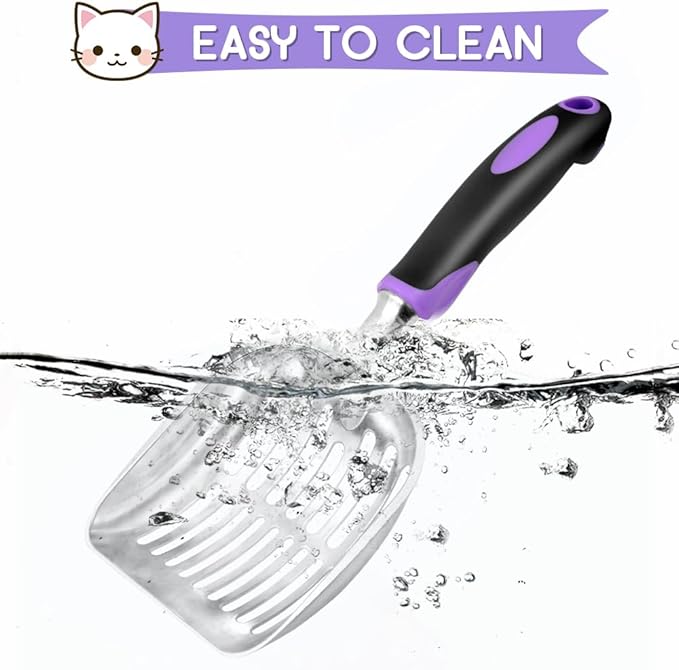 Cat Litter Scoop, Metal Cat Scooper, Rubber Handle Scoop, Sifting Shovel - Image 4