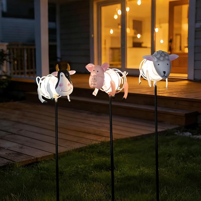 Farm Animal Solar Garden Lights, Decorative Statues Figurine Lights - Image 6