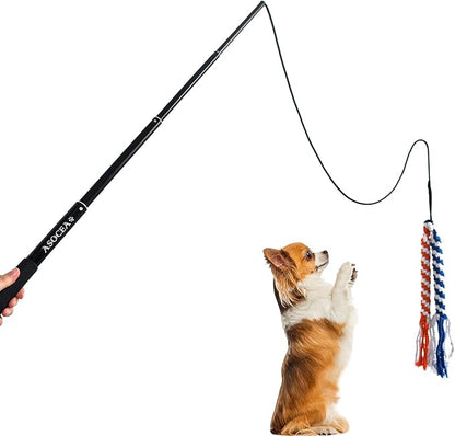 ASOCEA Dog Extendable Teaser Wand Pet Flirt Stick Pole Puppy Chasing Tail - Image 6