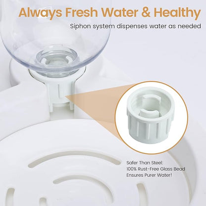 2 in 1 Elevated Dog Cat Bowls, 15°Tilted Pets Water and Food Bowl Set, Pet - Image 6