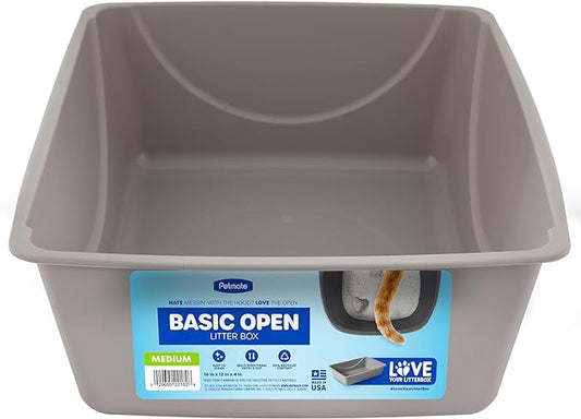 Petmate Open Cat Litter Box, Made in USA by Petmate