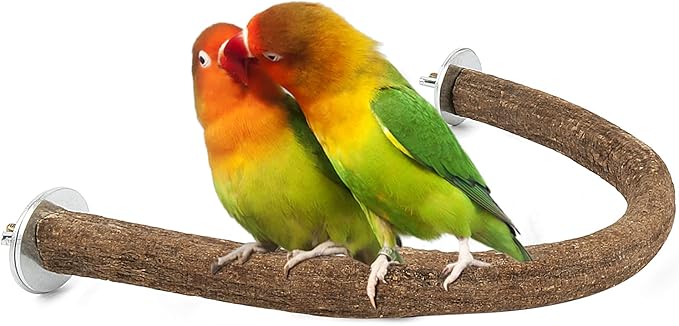 Rypet Natural Wood Bird Perch, U-Shaped Safe Chew & Rest Perch by RYPET