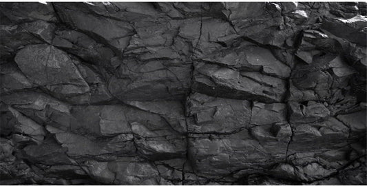 AWERT 48x20 inches Stone Aquarium Background Black Rock Fish Tank Background Rocky Terrarium Background Vinyl