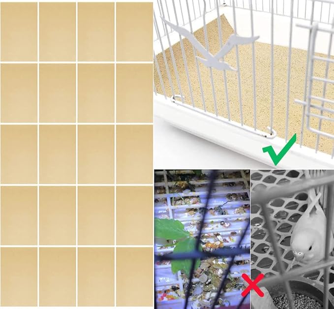 40PCS Gravel Liner Paper for Bird Cage, 11x17 In Bird cage Liner Paper-Gravel - Image 4