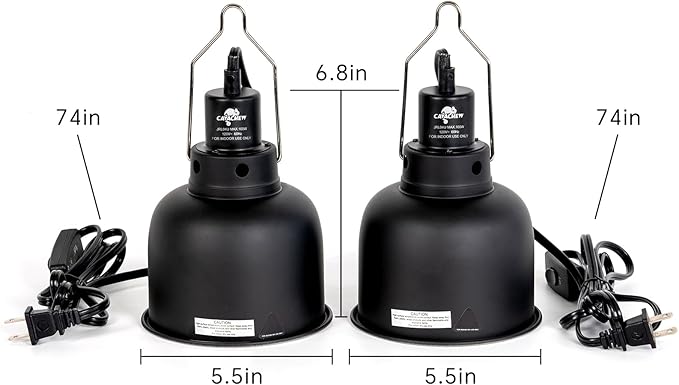 2 Pack Reptile Light Fixture, 5.5in Deep Dome Reptile Lamp Fixture, Optical - Image 6