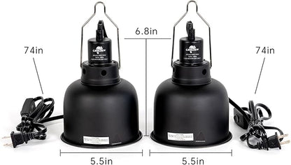 2 Pack Reptile Light Fixture, 5.5in Deep Dome Reptile Lamp Fixture, Optical - Image 6
