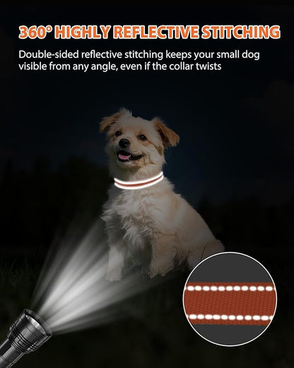 Joytale Small Dog Collar, Durable Double-Sided Reflective Nylon Collar - Image 5