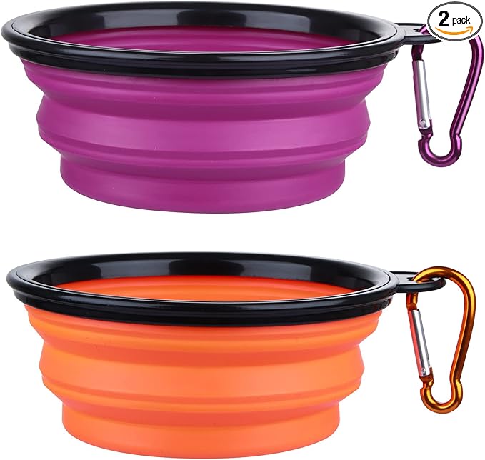 Dog Bowl Pet Collapsible Bowls, 2 Pack Collapsible Dog Water Bowls by SLSON
