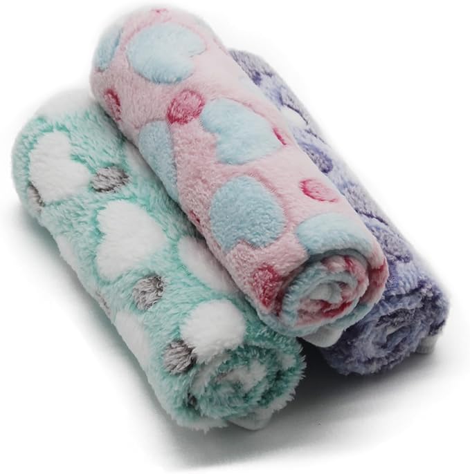 1 Pack 3 Puppy Blankets Super Soft Warm Sleep Mat Love Print Blanket Fluffy - Image 8
