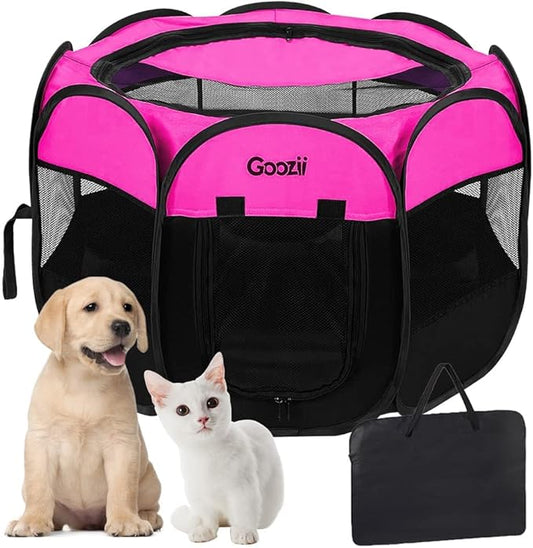GOOZII Pet Cat Playpen for Indoor Cats Enclosed, Portable Foldable Dog Playpen by Goozii