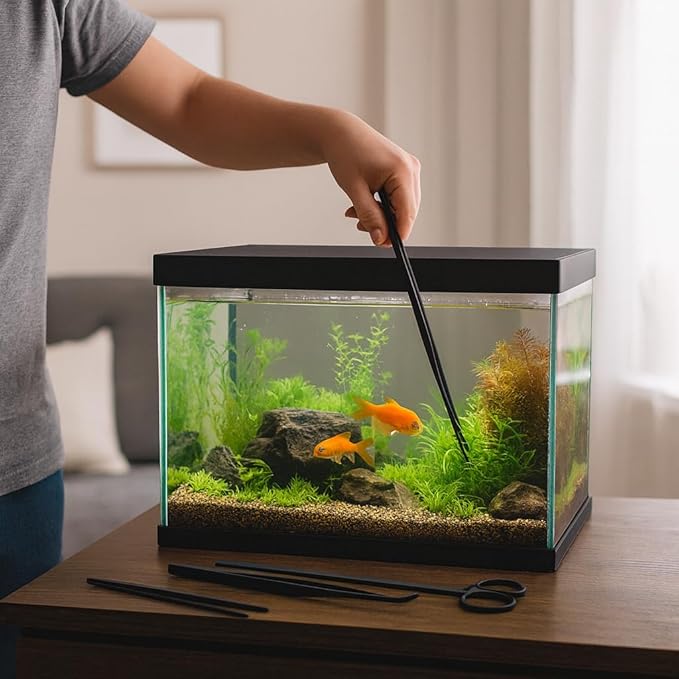 Mandala Crafts 15 Inches Rainbow Stainless Steel Straight and Curved Aquarium - Image 5