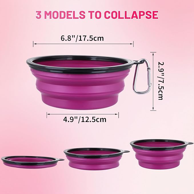 Dog Bowl Large Pet Collapsible Bowls, 2 Pack Collapsible Dog Water Bowls - Image 4