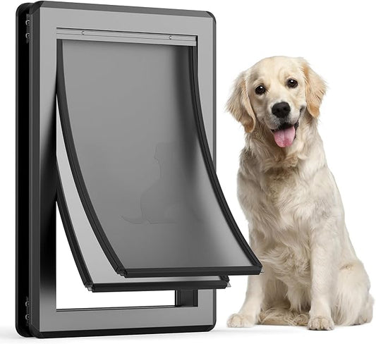Full Enclosed Magnetic Flaps Dog Door, Rustproof Aluminum Alloy Frame, Extreme by LockOutWorriesLetFreedom