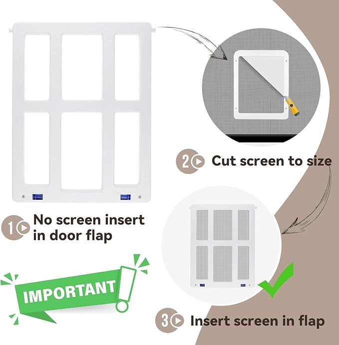 Dog Door for Screen Door with Magnetic Auto-Close, Lockable Doggy Door for - Image 4