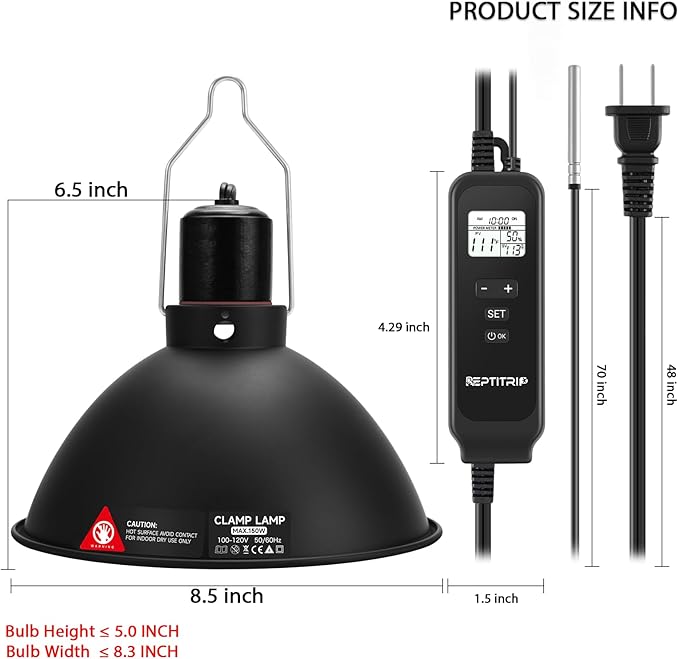 REPTITRIP 8.5 Inch Reptile Heat Lamp Fixture - Image 6