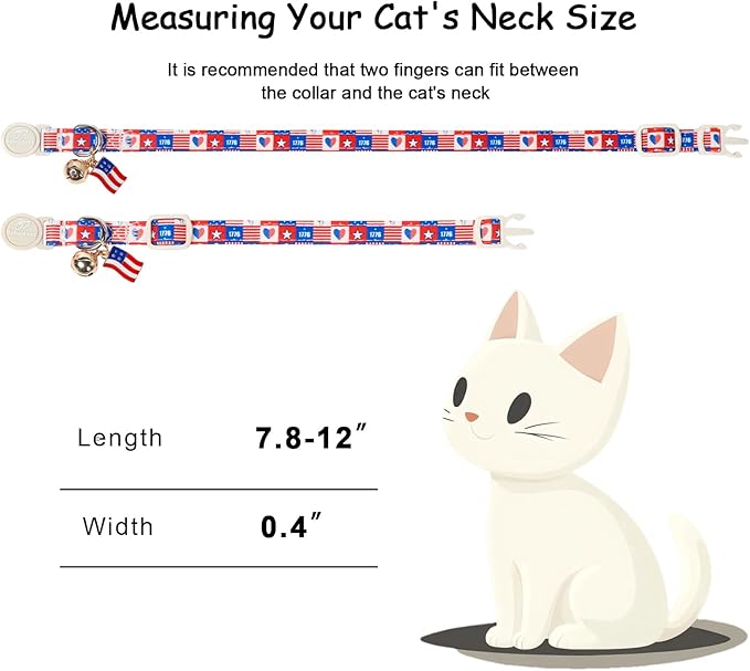 2 Pack 4th of July Cat Collars - Image 4