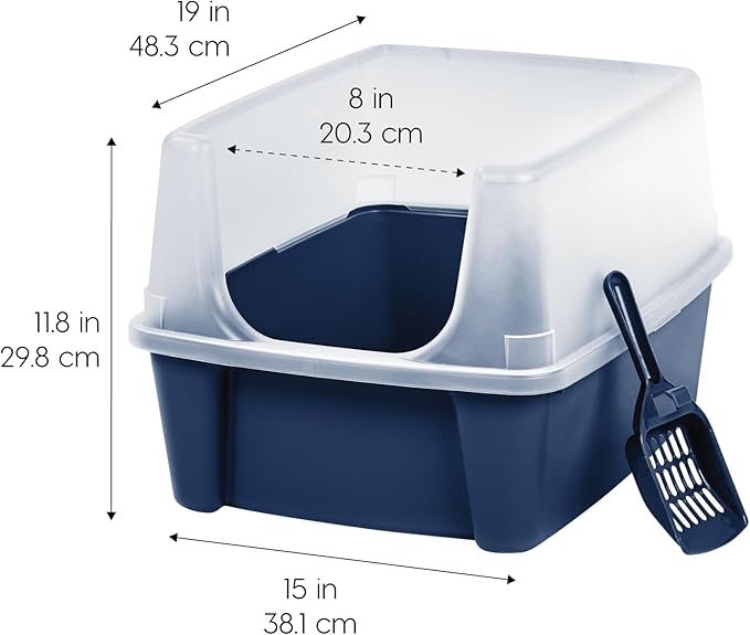 IRIS USA Cat Litter Box Large Open Top - Image 2