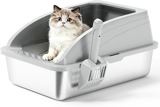 Stainless Steel Cat Litter Box by APPKER