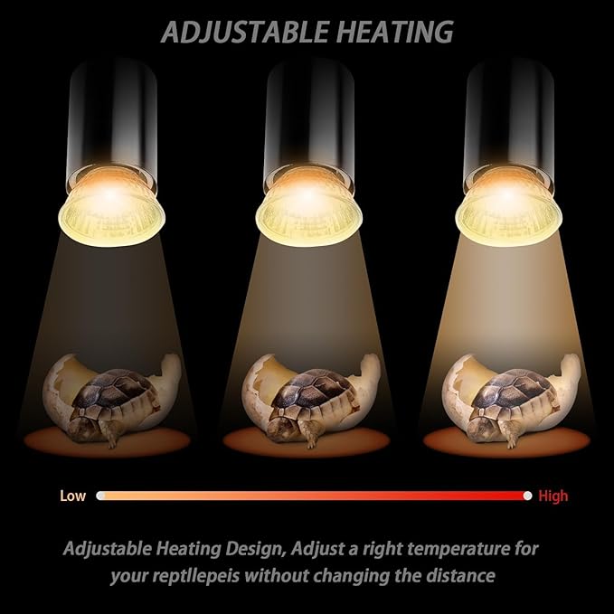 4-Pack 25W UVA Bulbs, Fit E26 Heat Reptile Lamp, Light Turtle Heat Lamp - Image 6
