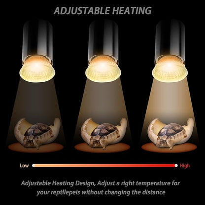 4-Pack 25W UVA Bulbs, Fit E26 Heat Reptile Lamp, Light Turtle Heat Lamp - Image 6