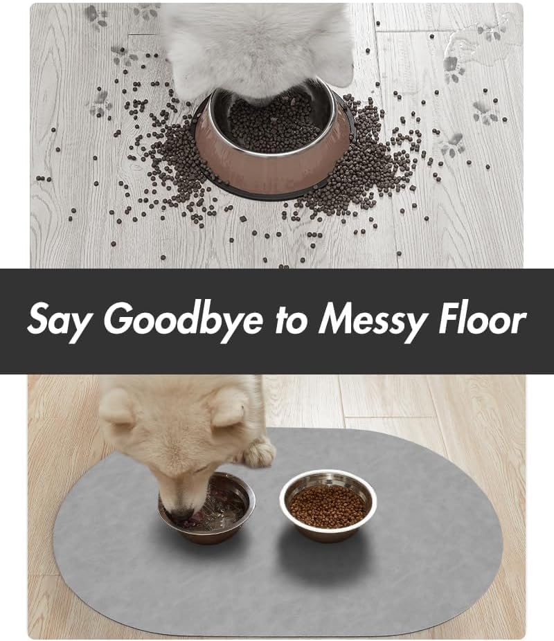 Absorbent Dog Water Mat-Dog Mat for Food and Water Bowl, Quick Dry Pet Feeding Mat, No Stains Dog Food mat, Dog Accessories Pet Supplies Mat-Dog Water Bowl Mat for Messy Drinkers