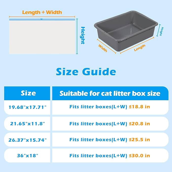 Cat Litter Bags 60 Count, 21.65"x11.8" Drawstring Close Litter Box Liners - Image 7
