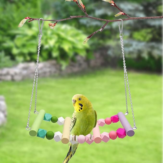 Bird Swing, Colorful Bird Hanging Bridge Swing - Image 6
