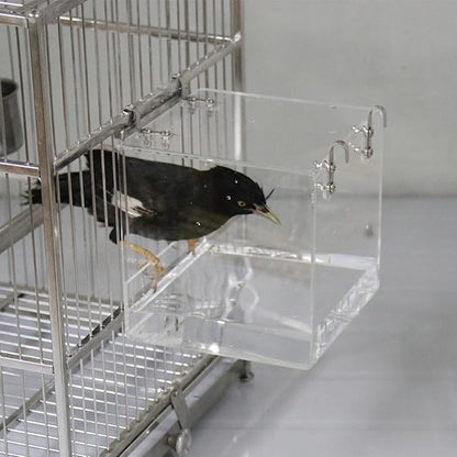 GURECOD Hanging Bird Bath Cube Bird Bathtub Bath Shower Box Bowl Cage Accessory - Image 5