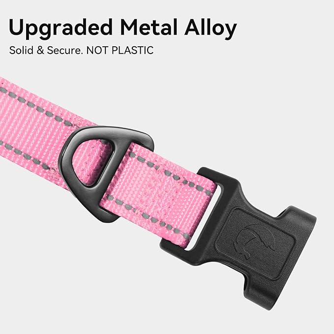Joytale Reflective Dog Collar, Soft Neoprene Padded, Metal D-Ring, Nylon Pet - Image 3