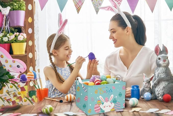 Essme Rectangular Easter Basket, Kids Storage bin Organizer - Image 4