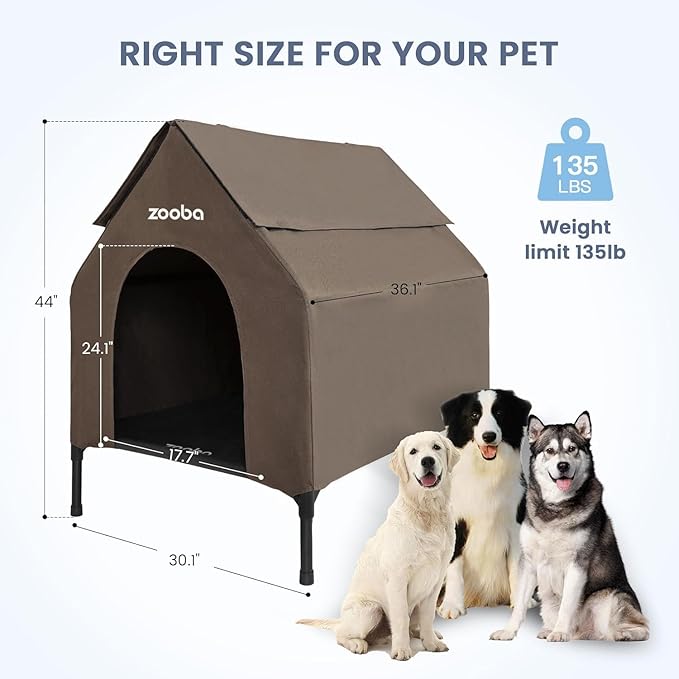 Zooba 36" Large Dog House for Large Dog Indoor or Outside, Weatherproof 600D - Image 4