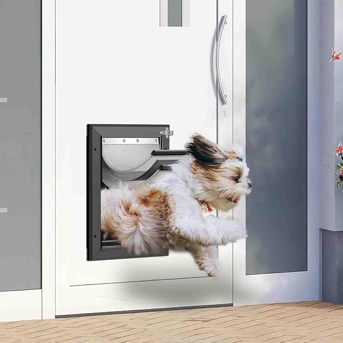 3-Flaps Heavy-Duty Dog Door, Rust Proof Aluminum Alloy Frame, Extreme Weather - Image 6