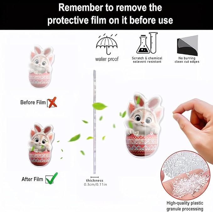 6 Pcs Easter Hanging Ornaments for Tree Bunny Hanging Ornament Mini Colorful - Image 4