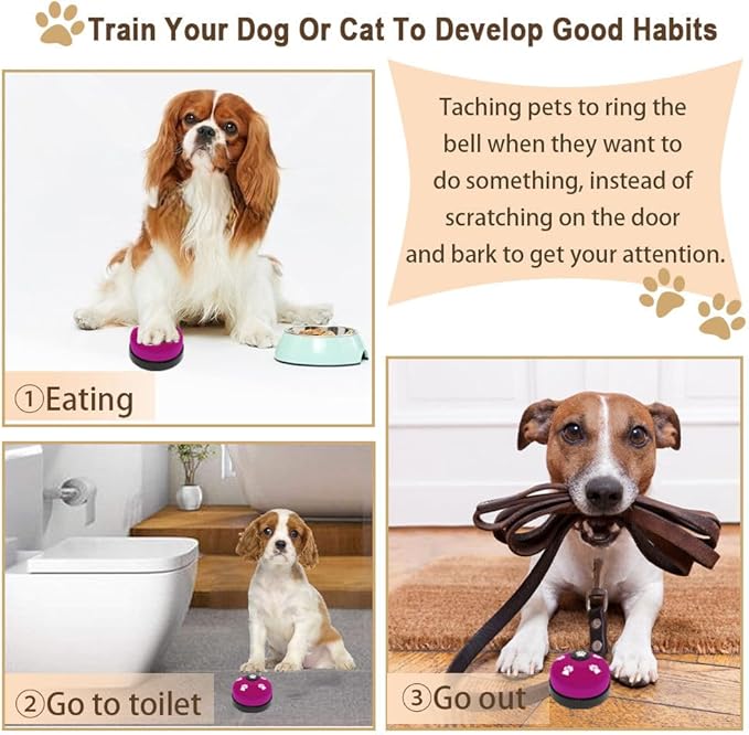 2 Pack Dog Bells, Puppy Potty Training Bell Dog Doorbell Potty Train Dog Bell - Image 6