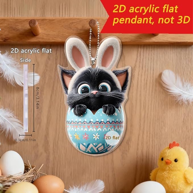 6 Pcs Easter Hanging Ornaments for Tree Bunny Hanging Ornament Mini Colorful - Image 5
