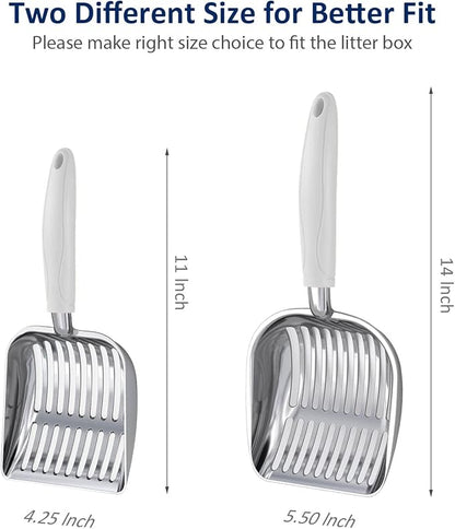 WePet Cat Litter Scoop, Aluminum Alloy Sifter, Kitty Metal Scooper, Deep Shovel - Image 2