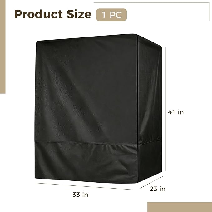 Black 600D Oxford Fabric Bird Cage Cover, 33L x 23W x 41H Inch Weatherproof - Image 4