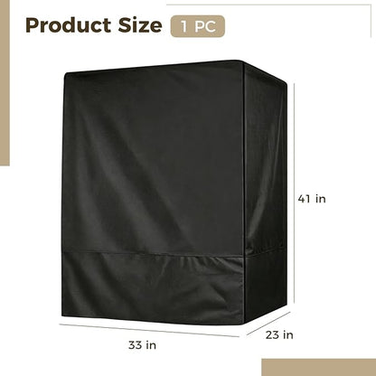 Black 600D Oxford Fabric Bird Cage Cover, 33L x 23W x 41H Inch Weatherproof - Image 4