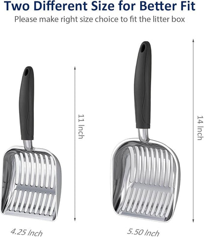 WePet Cat Litter Scoop, Aluminum Alloy Sifter, Kitty Metal Scooper, Deep Shovel - Image 2